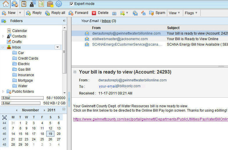 Bill organization - fast and simple